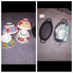 Pioneer Woman Cast Iron and Bowl Set